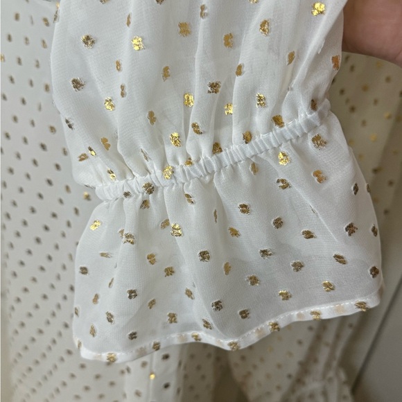 NWT Lane Bryant Sheer White Blouse with Gold Accents Sz 22/24 - Picture 4 of 4